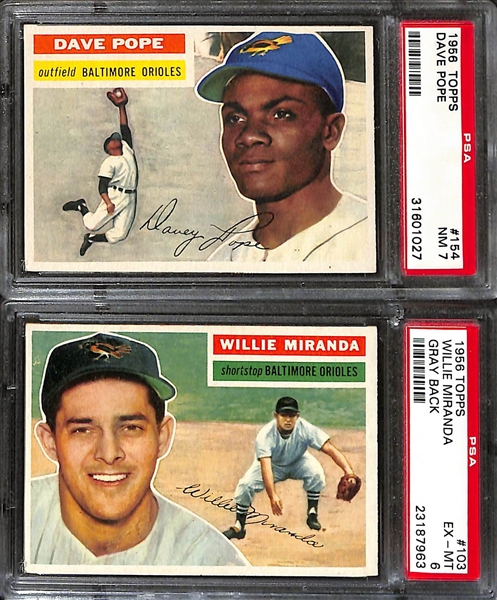 Lot of (6) 1956 Topps PSA Graded Cards w. Gene Freese PSA 8