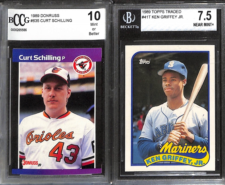 Lot of (6) 1982-1989 Graded Baseball Rookie Cards w. (2) 1982 Topps Cal Ripken Rookies PSA 8/7