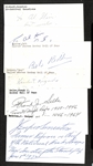(6) Rare Hockey Signed Postcards w. J. Cooper Smeaton, Frank J. Selke, Doc Romnes, Bob Ridder, Glenn Hall, and Maurice Richard (JSA Auction Letter)