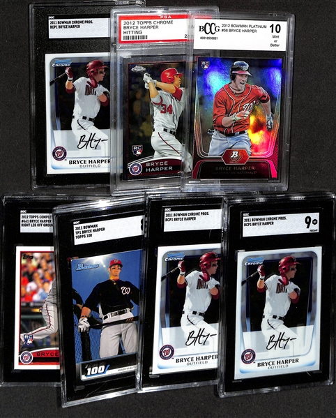 Lot of (7) Bryce Harper Graded Rookie Cards