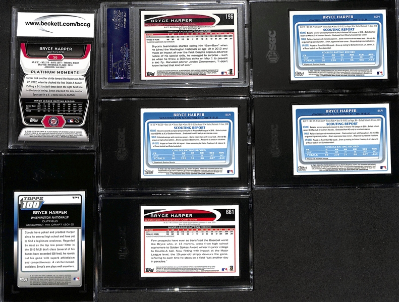 Lot of (7) Bryce Harper Graded Rookie Cards