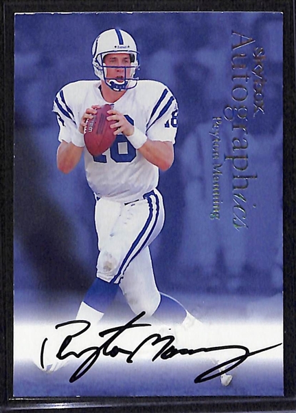 1999 Fleer Skybox Autographics Peyton Manning Autograph Card & 2002 UD Buy Back Autograph Peyton Manning Card (#/44)