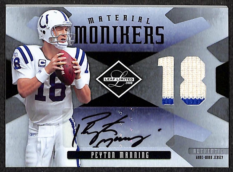 Lot of (2) Peyton Manning Autographed/Numbered Football Cards 