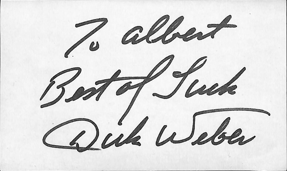 25+ Mostly Bowling-Related Signed Index Cards w. Dick Weber + (JSA Auction Letter)