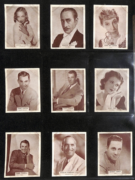 Lot of (2) 1934 Cigarette Cards Non-Sport Sets - Wills Famous Film Stars (Large) & Godfrey Phillips Shots From the Films