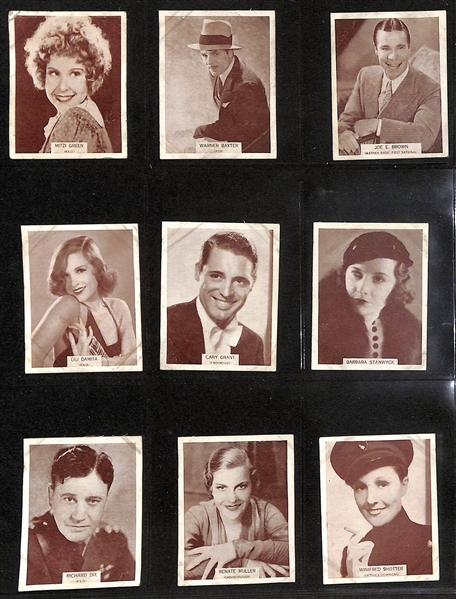 Lot of (2) 1934 Cigarette Cards Non-Sport Sets - Wills Famous Film Stars (Large) & Godfrey Phillips Shots From the Films