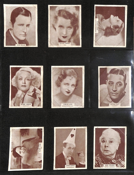 Lot of (2) 1934 Cigarette Cards Non-Sport Sets - Wills Famous Film Stars (Large) & Godfrey Phillips Shots From the Films