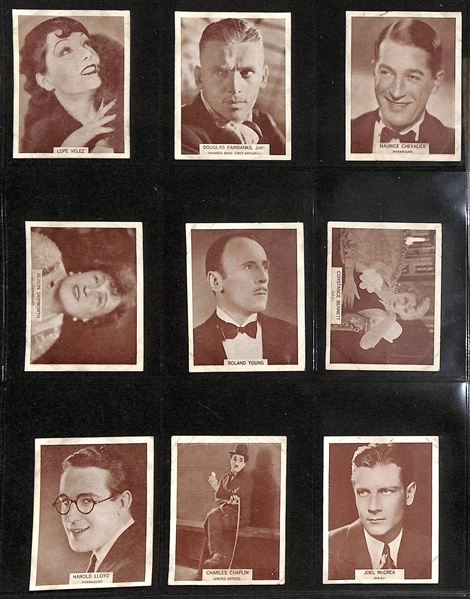 Lot of (2) 1934 Cigarette Cards Non-Sport Sets - Wills Famous Film Stars (Large) & Godfrey Phillips Shots From the Films