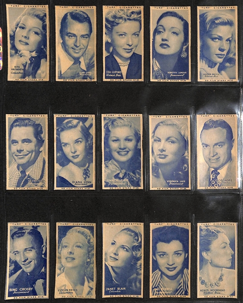 Lot of (5) 1929-1947 Cigarette & Candy Cards Non-Sport Sets - Film Stars Themed