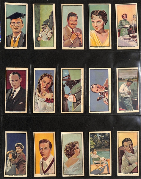 Lot of (5) 1929-1947 Cigarette & Candy Cards Non-Sport Sets - Film Stars Themed