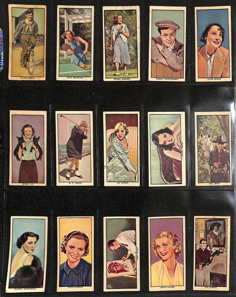 Lot of (5) 1929-1947 Cigarette & Candy Cards Non-Sport Sets - Film Stars Themed