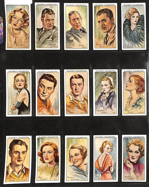 Lot of (5) 1927-1938 Cigarette Cards Non-Sport Sets - Film Stars Themed