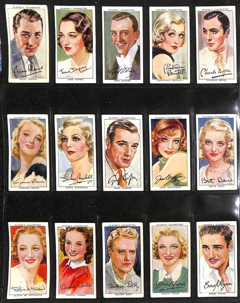 Lot of (5) 1927-1938 Cigarette Cards Non-Sport Sets - Film Stars Themed