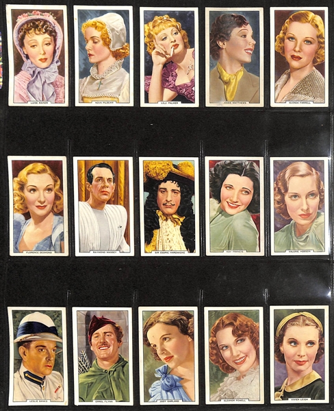 Lot of (4) 1934-1939 Cigarette Cards Non-Sport Sets - Film Stars Themed