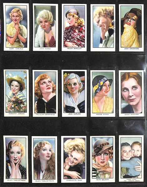 Lot of (4) 1933-1936 Cigarette Cards Non-Sport Sets - Film Stars Themed