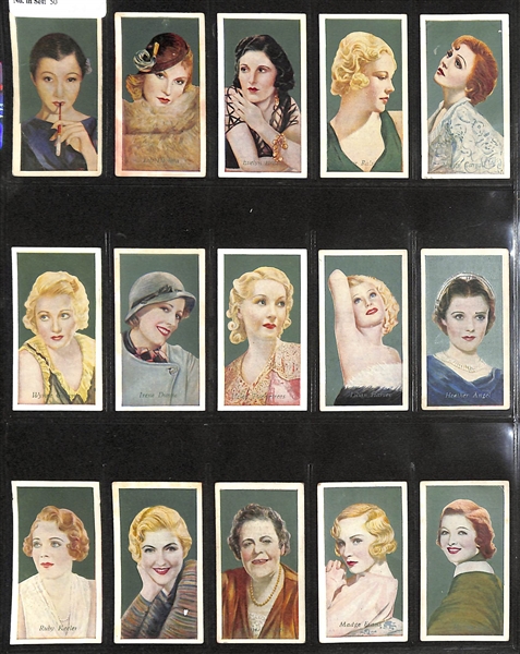 Lot of (4) 1933-1936 Cigarette Cards Non-Sport Sets - Film Stars Themed