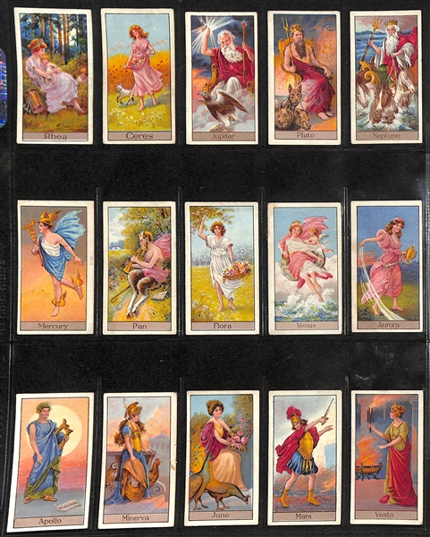 Lot of (6) 1912-1937 Cigarette Cards Non-Sport Sets - Dickens Characters & More, Gods/Goddesses/Ancient Egypt