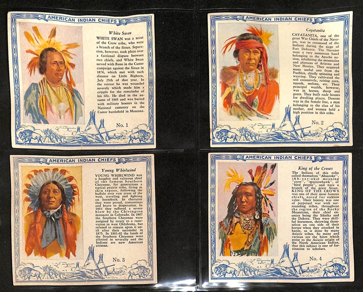 1954 Red Man Tobacco T129 American Indians Chiefs Non-Sport Complete Set
