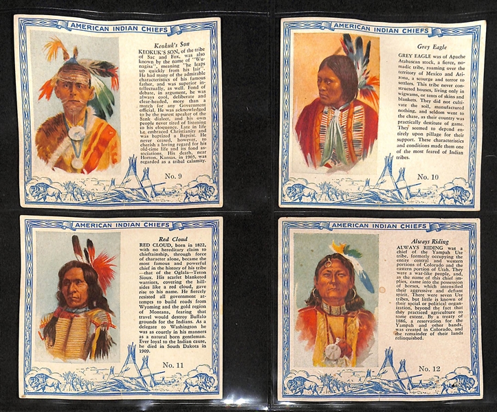 1954 Red Man Tobacco T129 American Indians Chiefs Non-Sport Complete Set