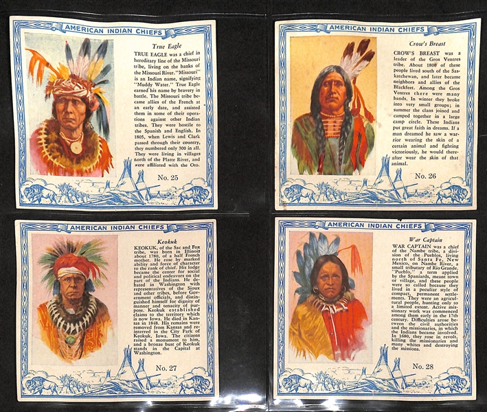 1954 Red Man Tobacco T129 American Indians Chiefs Non-Sport Complete Set