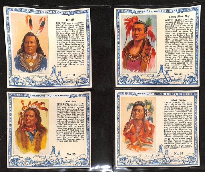 1954 Red Man Tobacco T129 American Indians Chiefs Non-Sport Complete Set