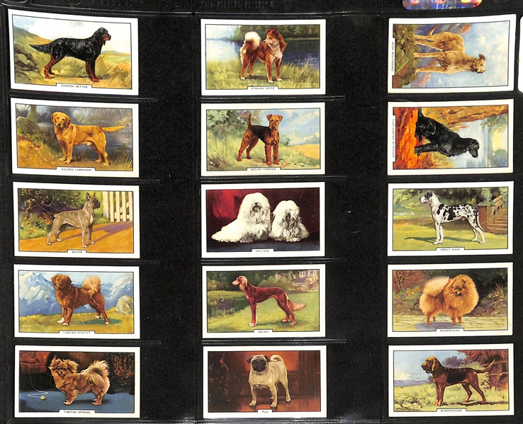 Lot of (6) 1909-1939 Cigarette Card Non-Sport Sets - Animals & Dogs