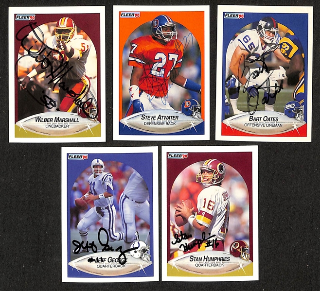 Lot of (100+) Signed 1990 Fleer Football Cards w. HOFers Steve Young, Bruce Smith, & Chris Carter (JSA Auction Letter)