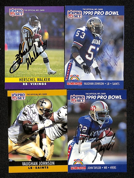 Lot of (70+) 1990 Pro Set Signed Football Cards w. HOFers Jim Kelly, Bruce Smith & Steve McMichael (JSA Auction Letter)