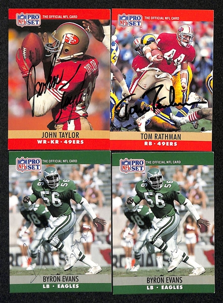 Lot of (70+) 1990 Pro Set Signed Football Cards w. HOFers Jim Kelly, Bruce Smith & Steve McMichael (JSA Auction Letter)