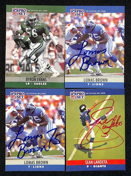 Lot of (70+) 1990 Pro Set Signed Football Cards w. HOFers Jim Kelly, Bruce Smith & Steve McMichael (JSA Auction Letter)