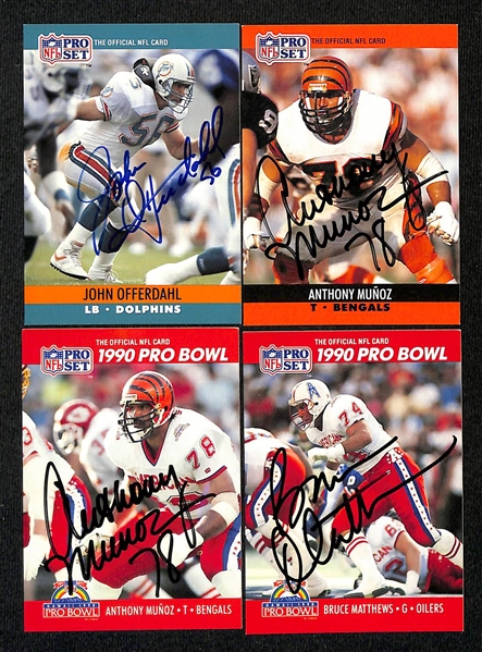 Lot of (70+) 1990 Pro Set Signed Football Cards w. HOFers Jim Kelly, Bruce Smith & Steve McMichael (JSA Auction Letter)