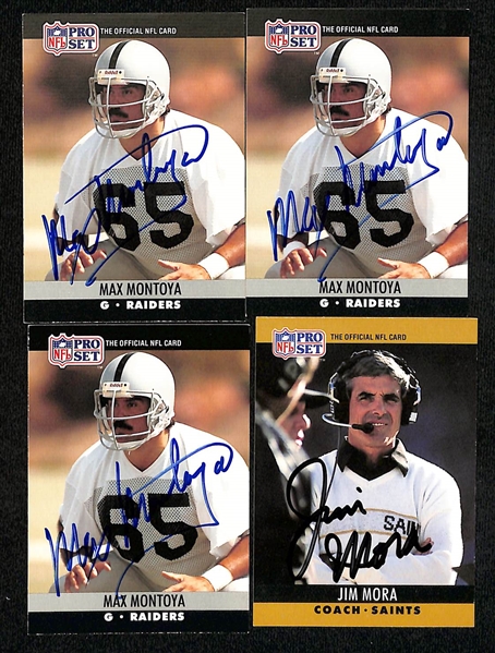 Lot of (70+) 1990 Pro Set Signed Football Cards w. HOFers Jim Kelly, Bruce Smith & Steve McMichael (JSA Auction Letter)