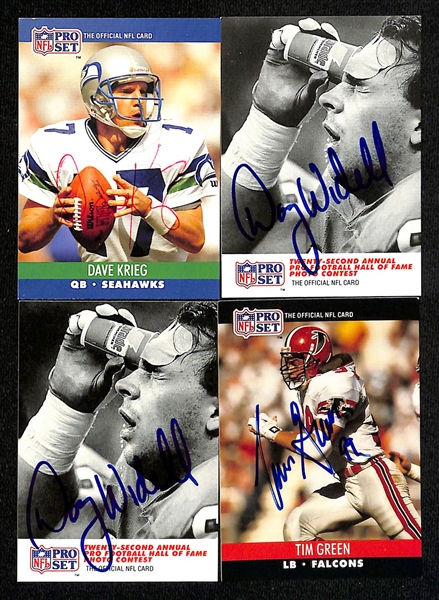 Lot of (70+) 1990 Pro Set Signed Football Cards w. HOFers Jim Kelly, Bruce Smith & Steve McMichael (JSA Auction Letter)