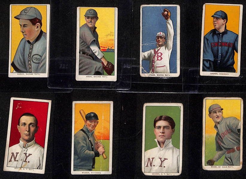 Lot of (8) 1909-11 T206 National League Cards w. Pat Moran