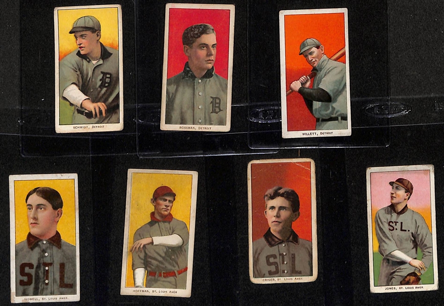Lot of (7) 1909-11 T206 American League Cards w. Boss Schmidt