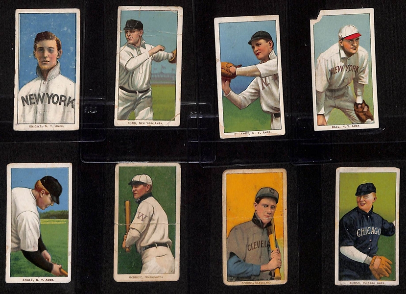 Lot of (8) 1909-11 T206 American  League Cards w. Jack Knight