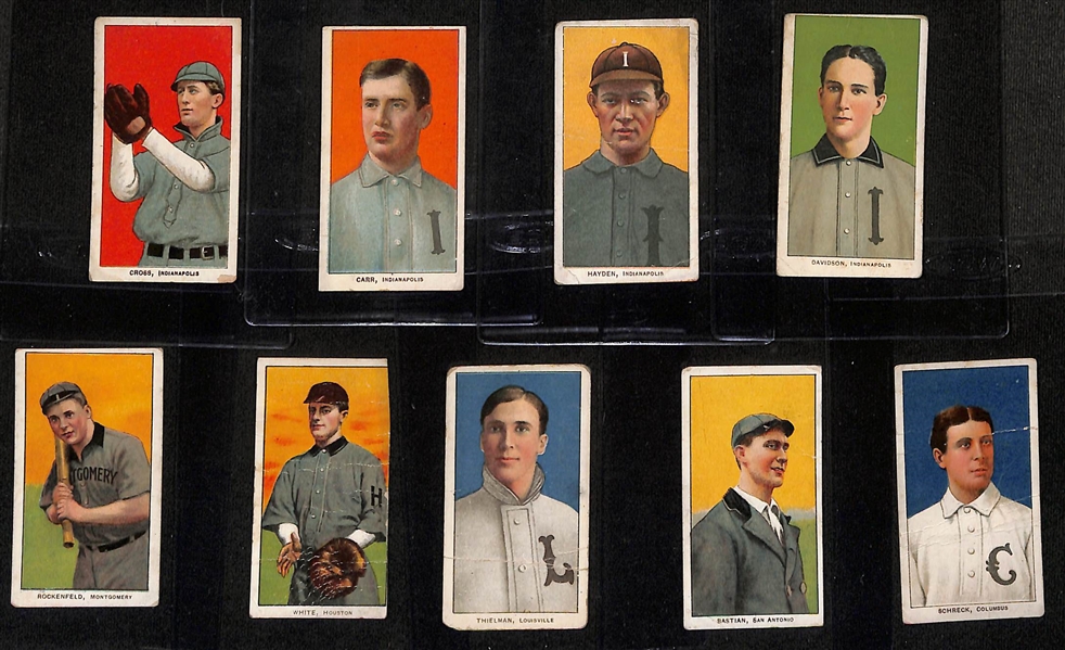 Lot of (9) 1909-11 T206 Minor League Cards w. Lave Cross