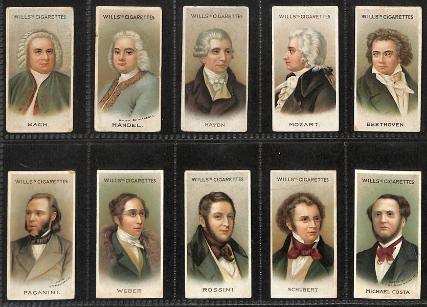Lot of (4) 1911-1937 Cigarette Non-Sport Card Sets - Movie Stars, Musical Celebrities, & British Authors
