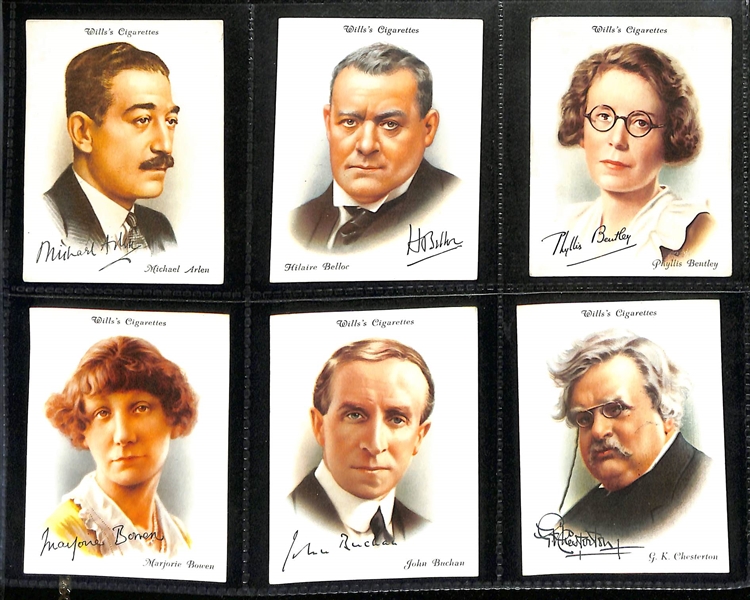 Lot of (4) 1911-1937 Cigarette Non-Sport Card Sets - Movie Stars, Musical Celebrities, & British Authors