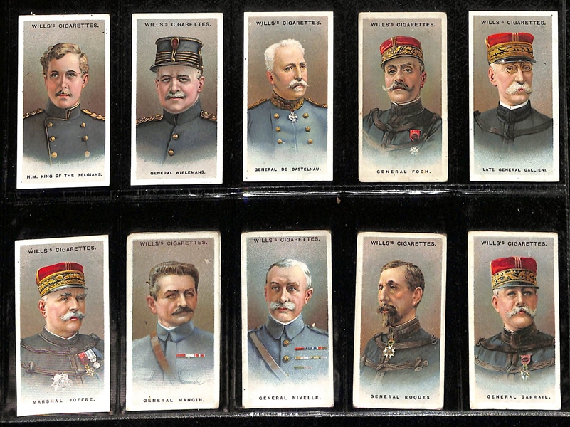 Lot of (4) 1909-1919 Cigarette Non-Sport Card Sets - Military & Uniforms