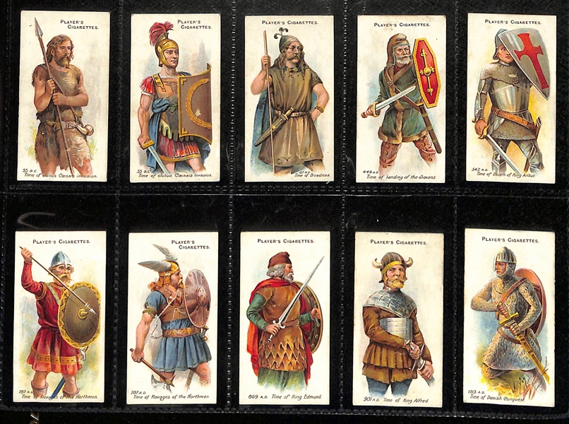Lot of (4) 1909-1919 Cigarette Non-Sport Card Sets - Military & Uniforms