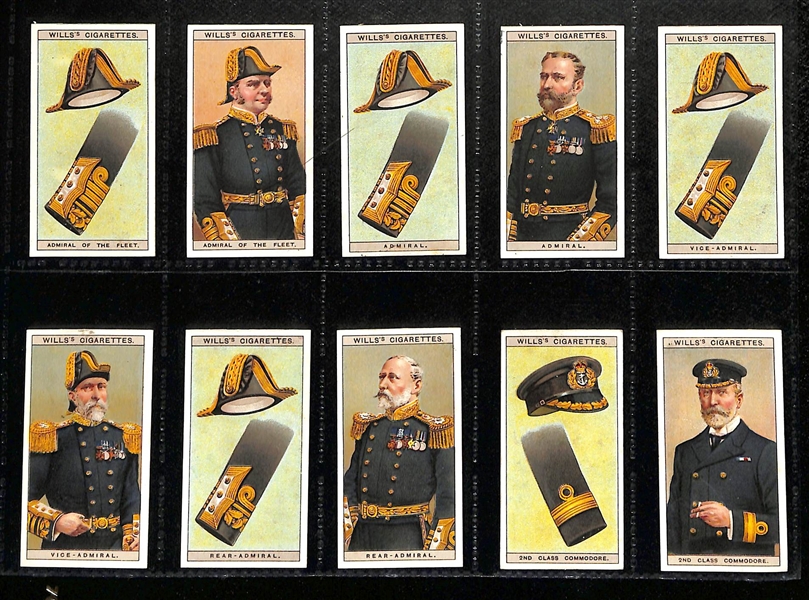 Lot of (4) 1909-1919 Cigarette Non-Sport Card Sets - Military & Uniforms