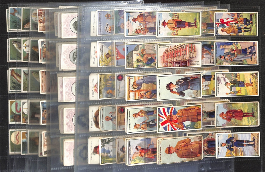 Lot of (5) 1909-1923 Cigarette Non-Sport Card Sets - Scouts, Actresses, Fish, More