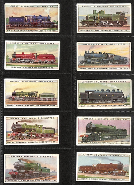 Lot of (4) 1911-1936 Cigarette Non-Sport Card Sets - Trains, Ships, Military Motors