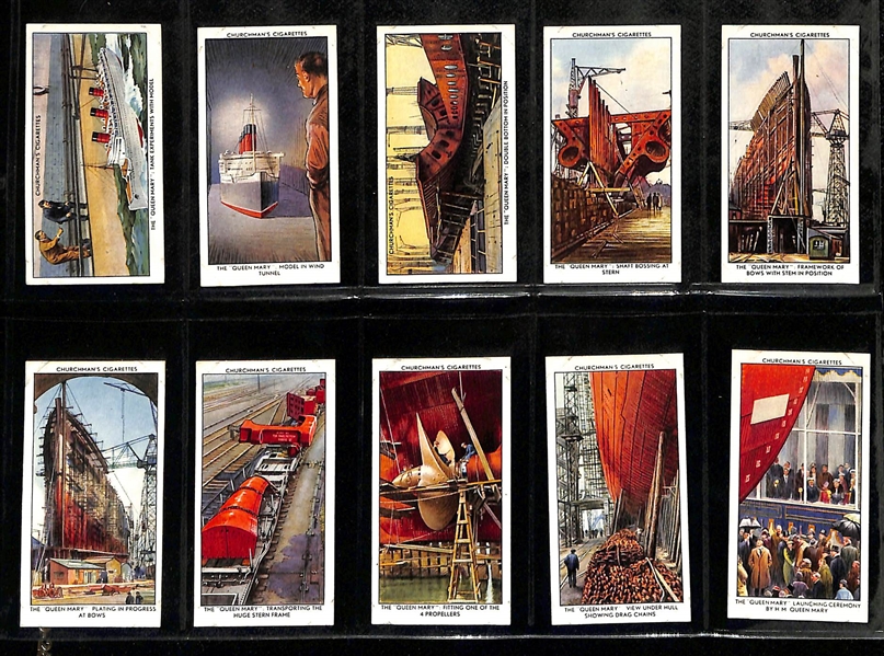 Lot of (4) 1911-1936 Cigarette Non-Sport Card Sets - Trains, Ships, Military Motors
