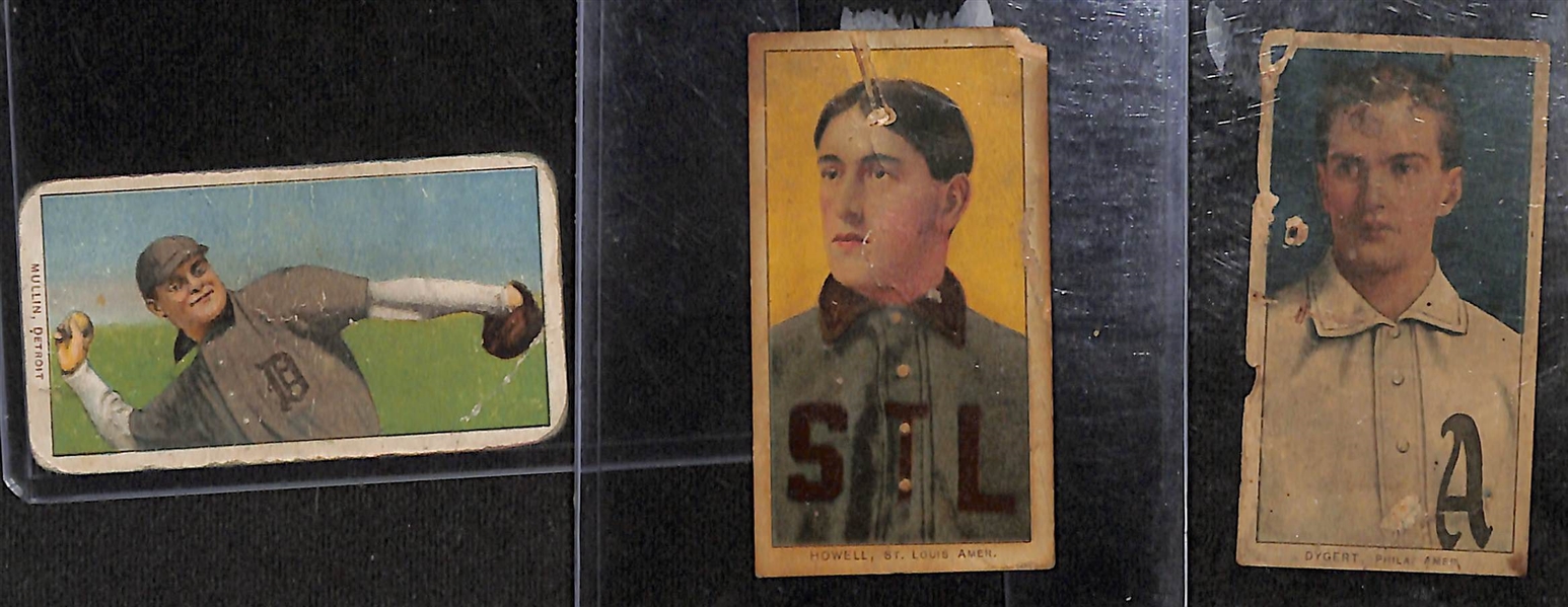 Lot of (9) 1909 T206 American & Minor League Tobacco Cards w. George Mullen & (16) 1911 Mecca Athletes Cards