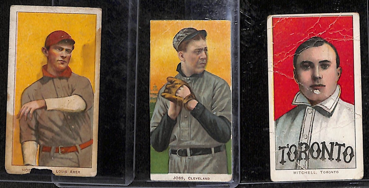 Lot of (9) 1909 T206 American & Minor League Tobacco Cards w. George Mullen & (16) 1911 Mecca Athletes Cards