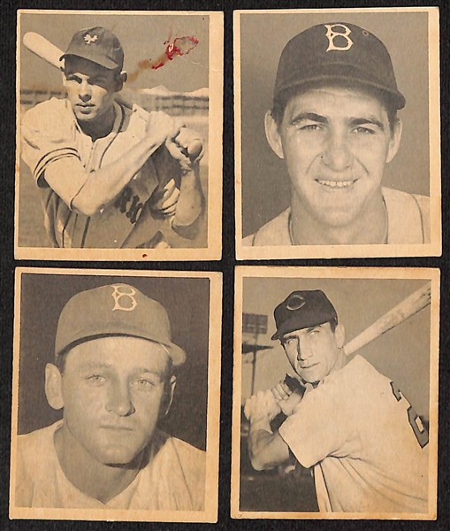 Lot of (12) 1948 Bowman Baseball Cards w. Audie Galan & Marty Marion