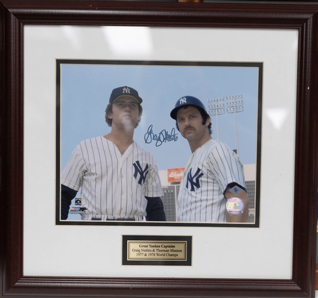 Lot of (7) Signed New York Yankees Framed Photos w. Yogi Berra, Don Larsen, Sparky Lyle (+JSA Auction Letter)