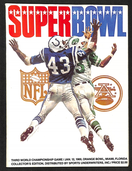 Super Bowl III Official Game Program January 12 1969 Jets vs Colts
